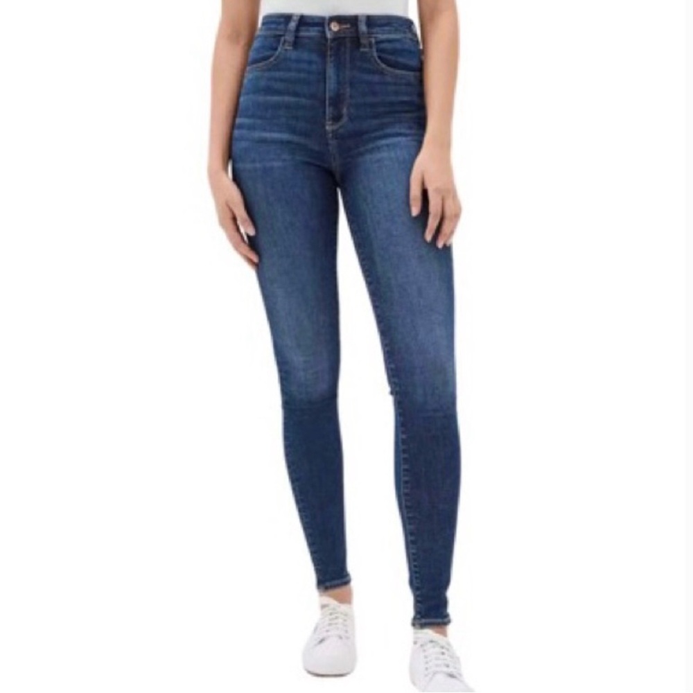 American Eagle 8 Long Super High Rise Jeggings Women’s Skinny Jeans Dark Wash
